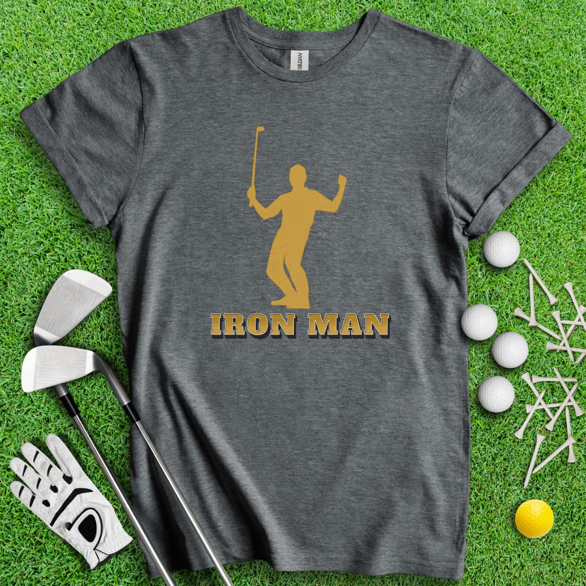 Iron Man Funny Golf T - Shirt - TeeHee Golf Gear