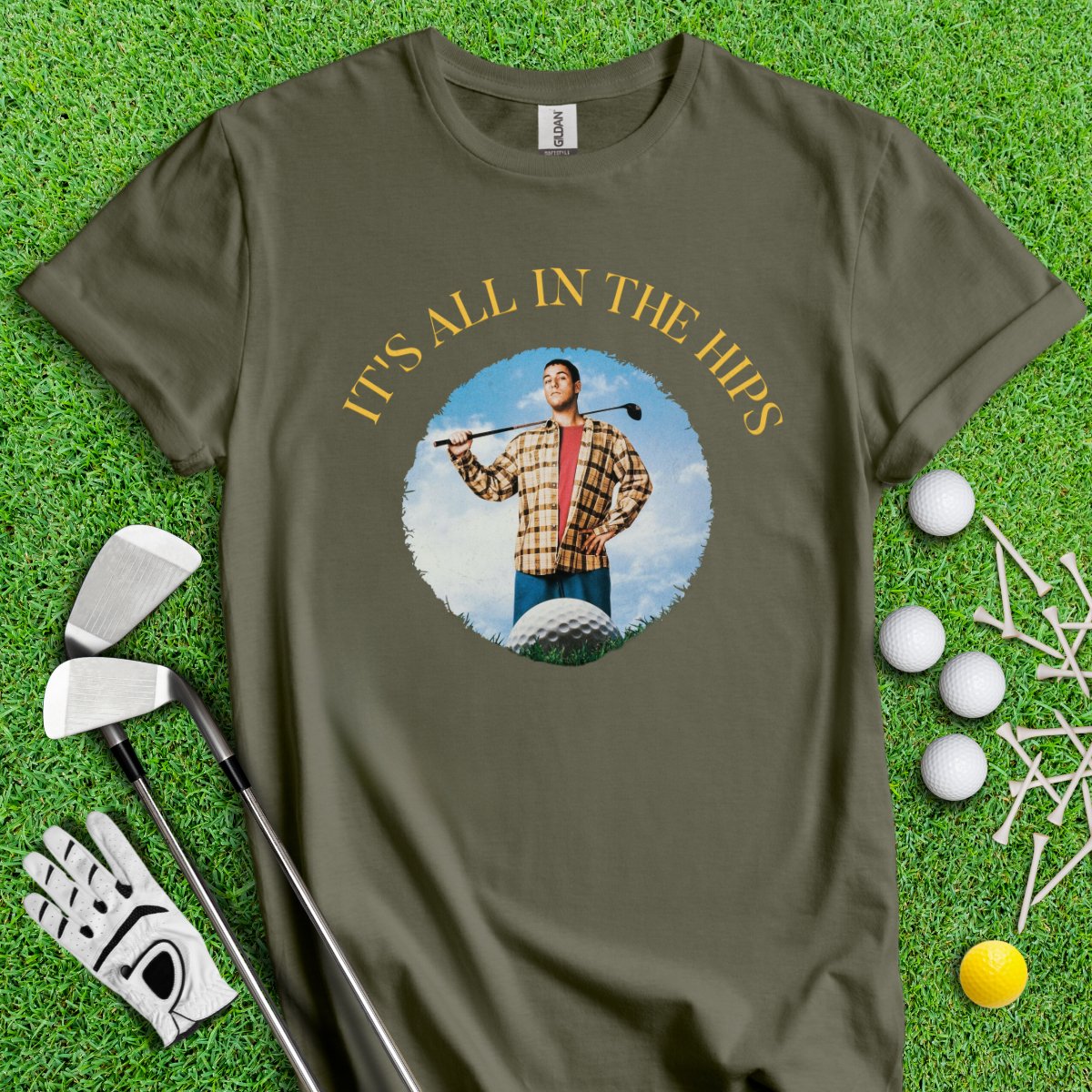 It's All In The Hips Happy Gilmore Retro T - Shirt - TeeHee Golf Gear