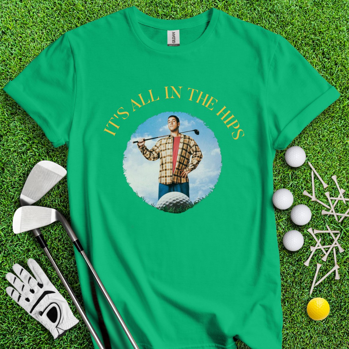 It's All In The Hips Happy Gilmore Retro T - Shirt - TeeHee Golf Gear