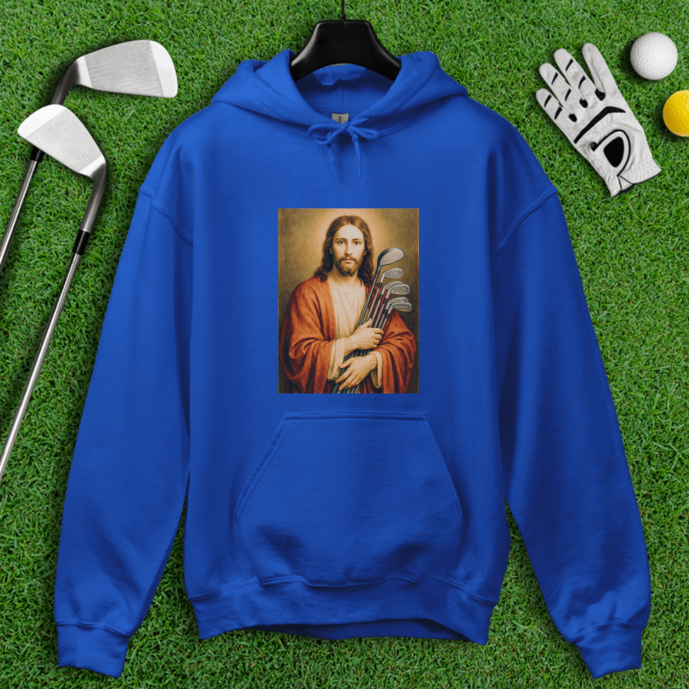 Jesus Hold Golf Clubs Hoodie - TeeHee Golf Gear