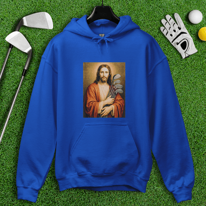 Jesus Hold Golf Clubs Hoodie - TeeHee Golf Gear