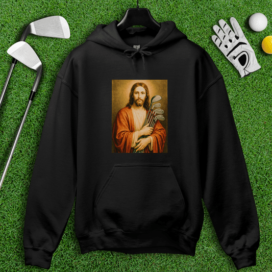 Jesus Hold Golf Clubs Hoodie - TeeHee Golf Gear
