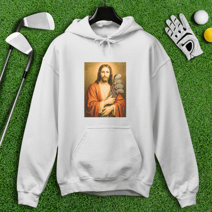 Jesus Hold Golf Clubs Hoodie - TeeHee Golf Gear