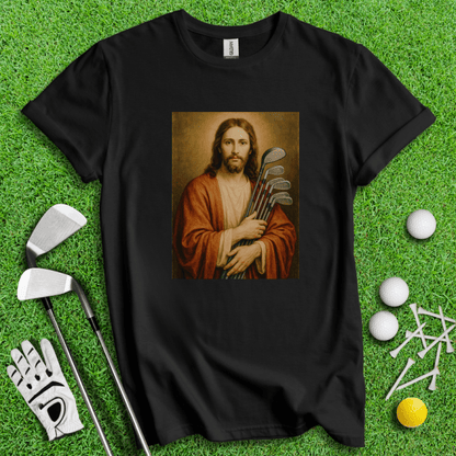 Jesus Hold Golf Clubs T-Shirt - TeeHee Golf Gear