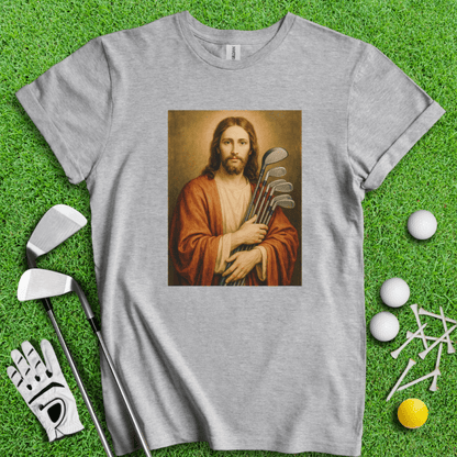Jesus Hold Golf Clubs T-Shirt - TeeHee Golf Gear