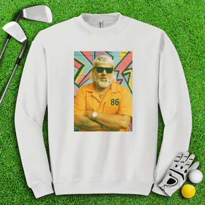 John Daly Retro Mugshot Crewneck - TeeHee Golf Gear