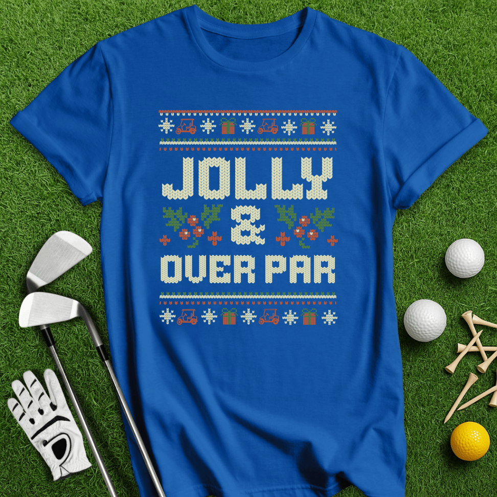 Jolly & Over Par Ugly Sweater T-shirt - TeeHee Golf Gear