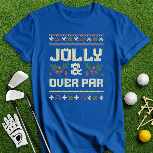Jolly & Over Par Ugly Sweater T-shirt - TeeHee Golf Gear