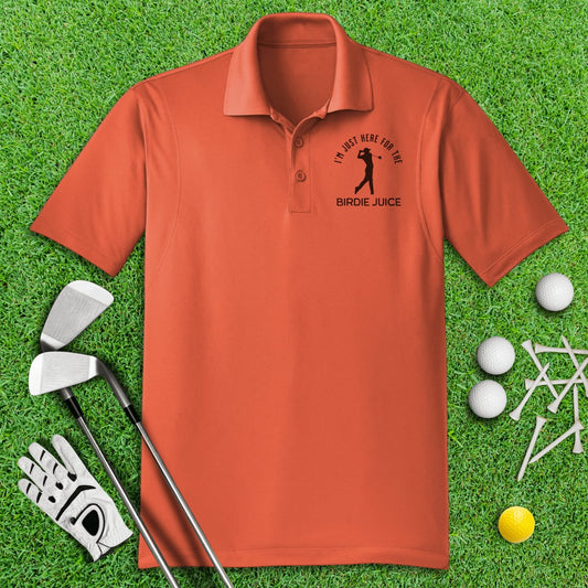 Just Here For The Birdie Juice Polo Shirt - TeeHee Golf Gear