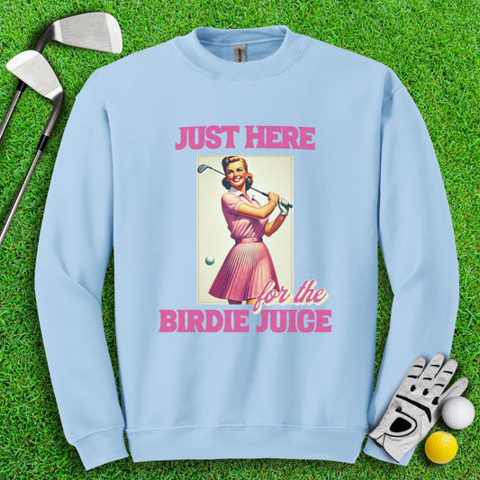 Just Here For The Birdie Juice Retro Crewneck - TeeHee Golf Gear