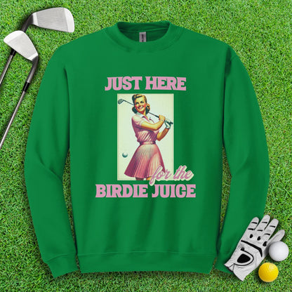 Just Here For The Birdie Juice Retro Crewneck - TeeHee Golf Gear
