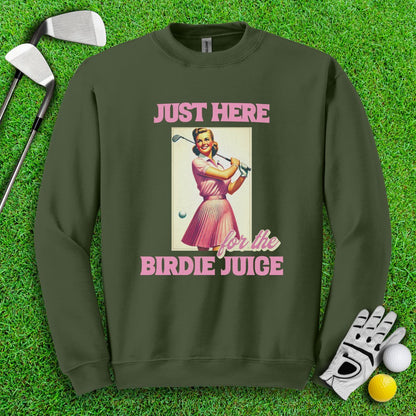 Just Here For The Birdie Juice Retro Crewneck - TeeHee Golf Gear