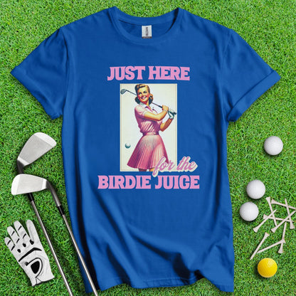 Just Here For The Birdie Juice Retro T-Shirt - TeeHee Golf Gear