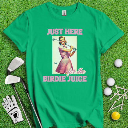 Just Here For The Birdie Juice Retro T-Shirt - TeeHee Golf Gear