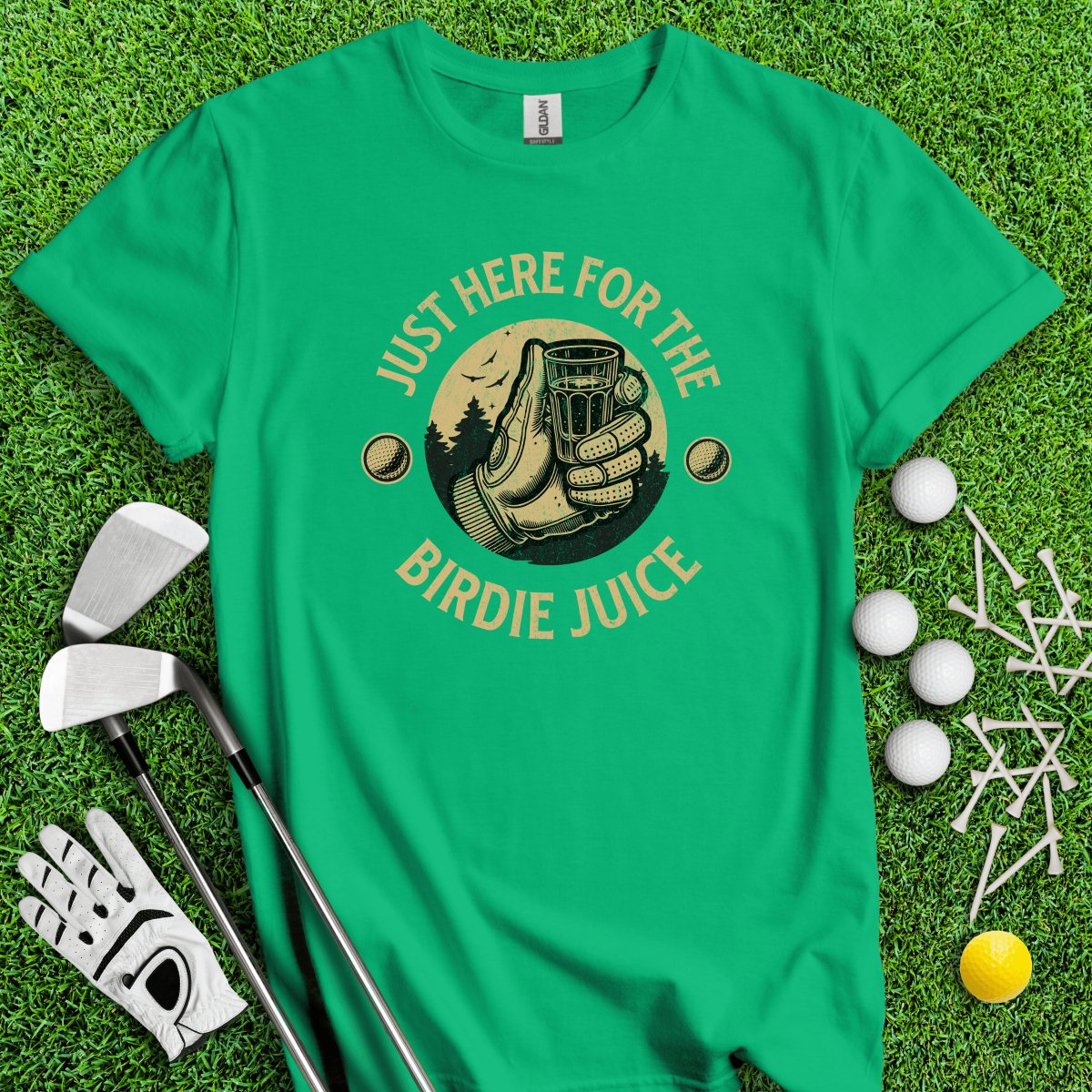 Just Here For The Birdie Juice T - Shirt - TeeHee Golf Gear