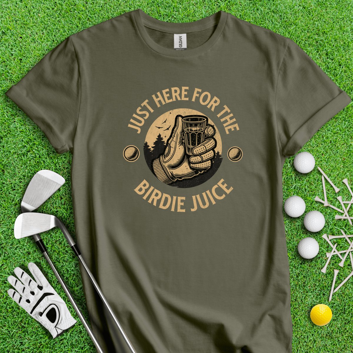 Just Here For The Birdie Juice T - Shirt - TeeHee Golf Gear