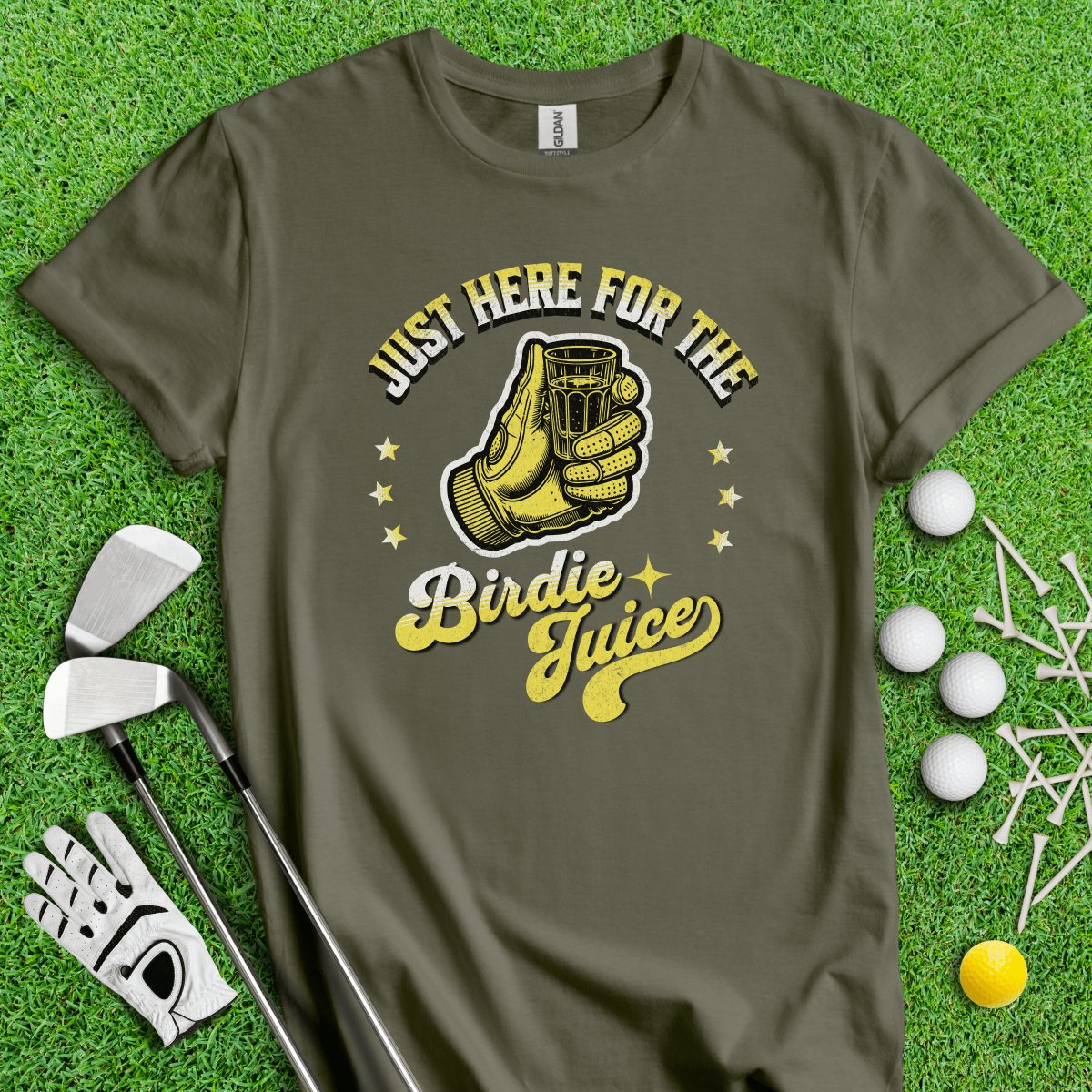 Just Here For The Birdie Juice T - Shirt - TeeHee Golf Gear