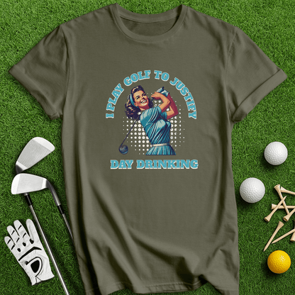 Justify Day Drinking Retro T-Shirt - TeeHee Golf Gear