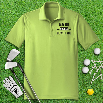 May The Course Be With You Funny Golf Polo Shirt - TeeHee Golf Gear