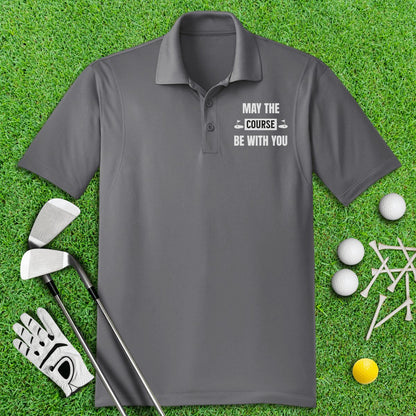 May The Course Be With You Funny Golf Polo Shirt - TeeHee Golf Gear