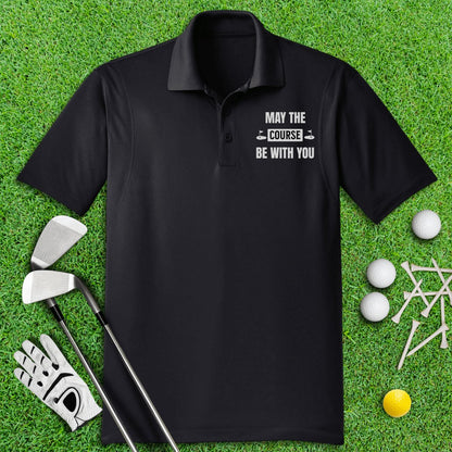 May The Course Be With You Funny Golf Polo Shirt - TeeHee Golf Gear