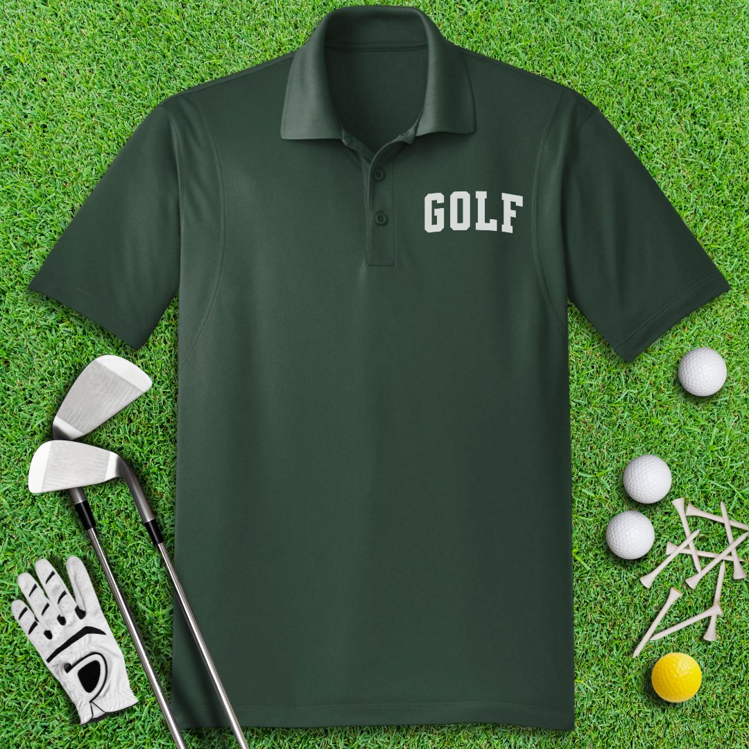 Minimalist Golf Text Polo Shirt - TeeHee Golf Gear