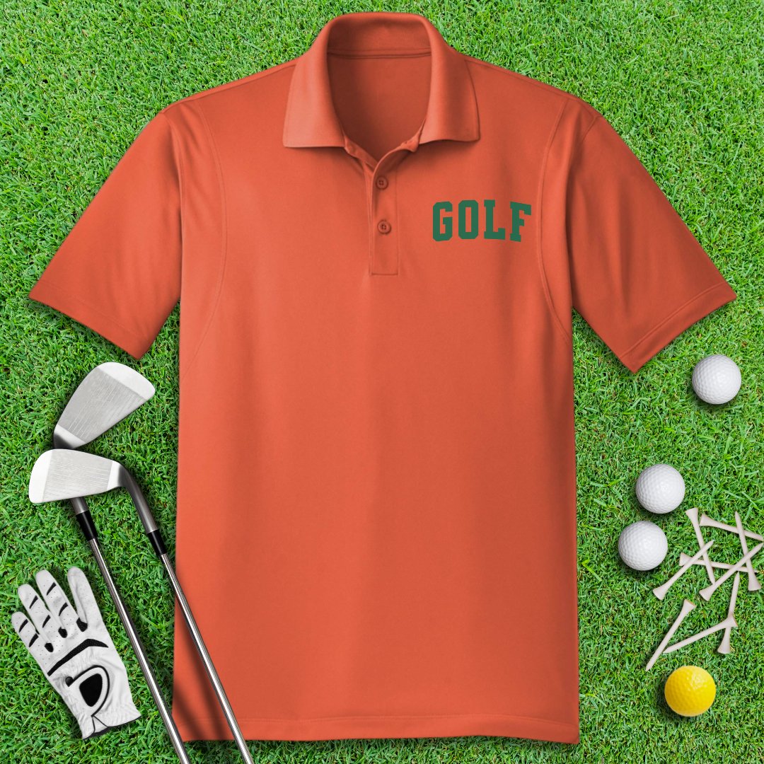 Minimalist Golf Text Polo Shirt - TeeHee Golf Gear