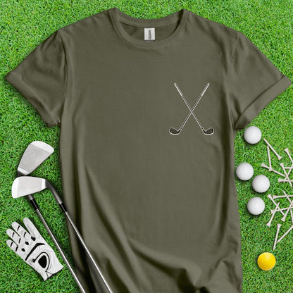 Minimalistic Crossed Golf Club T - Shirt - TeeHee Golf Gear