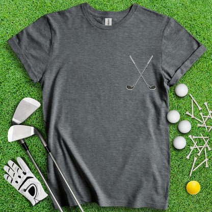 Minimalistic Crossed Golf Club T - Shirt - TeeHee Golf Gear