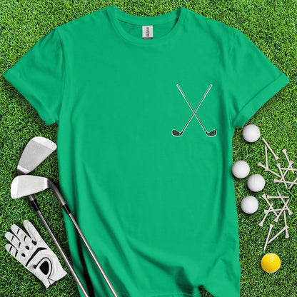 Minimalistic Crossed Golf Club T - Shirt - TeeHee Golf Gear