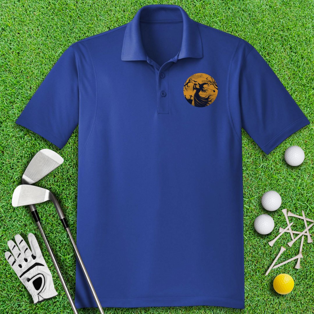 Moonlight Golfing Witch Polo Shirt - TeeHee Golf Gear