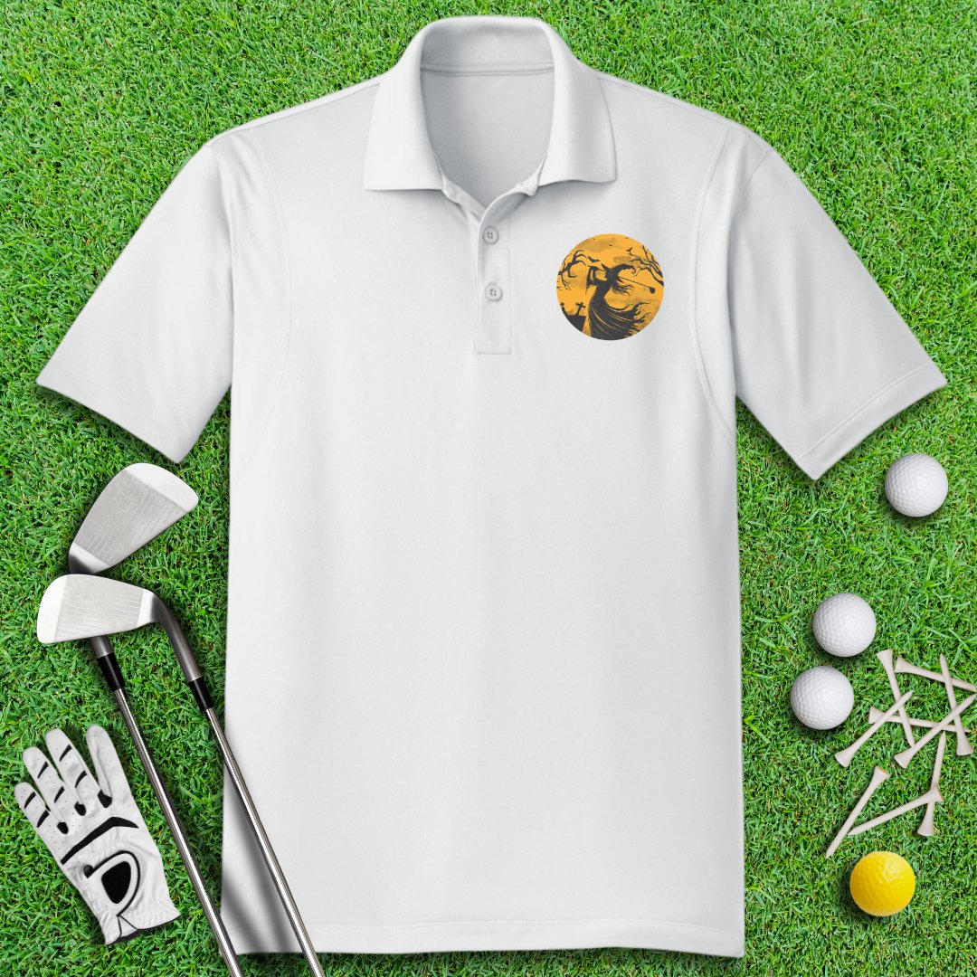 Moonlight Golfing Witch Polo Shirt - TeeHee Golf Gear