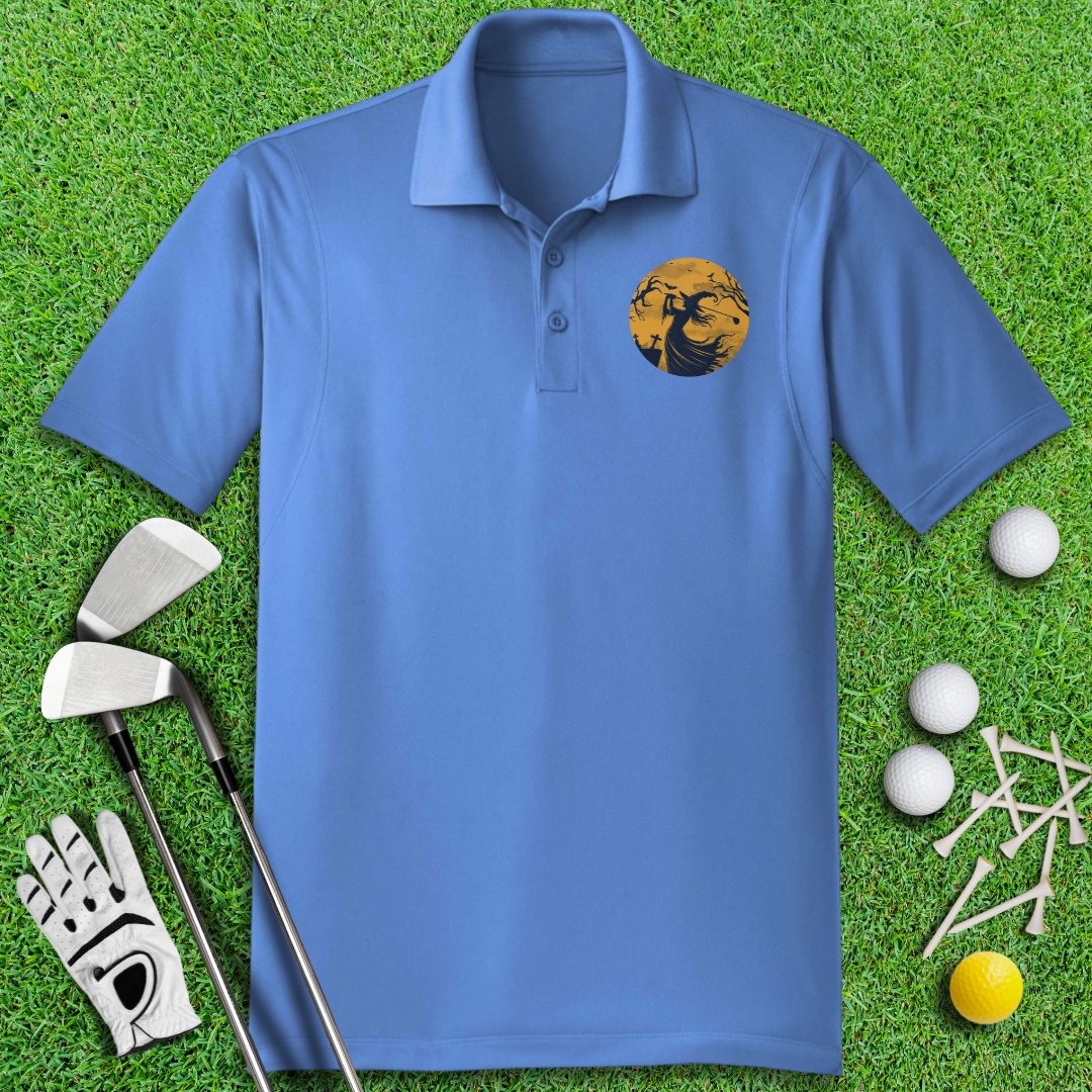 Moonlight Golfing Witch Polo Shirt - TeeHee Golf Gear