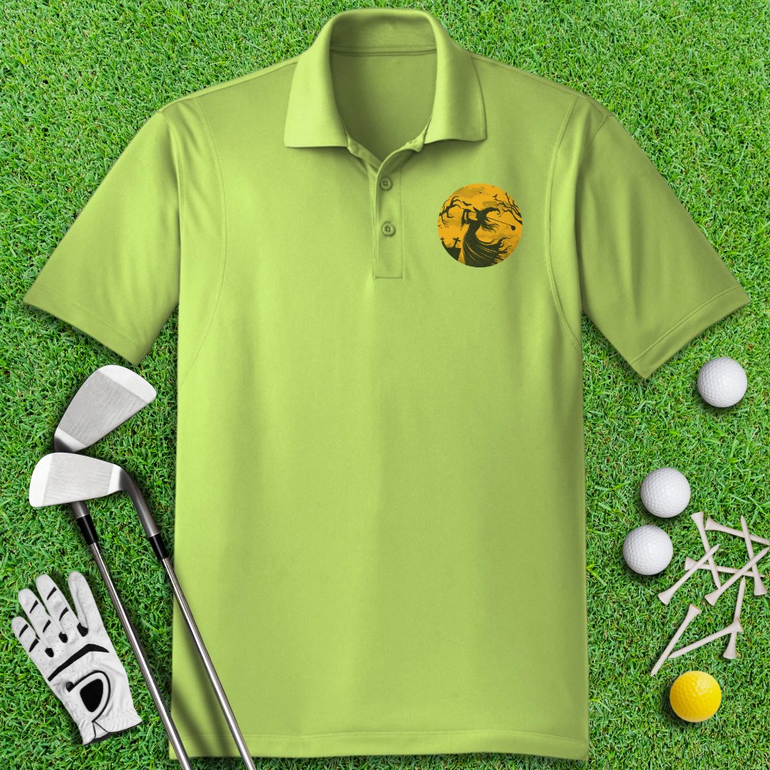 Moonlight Golfing Witch Polo Shirt - TeeHee Golf Gear