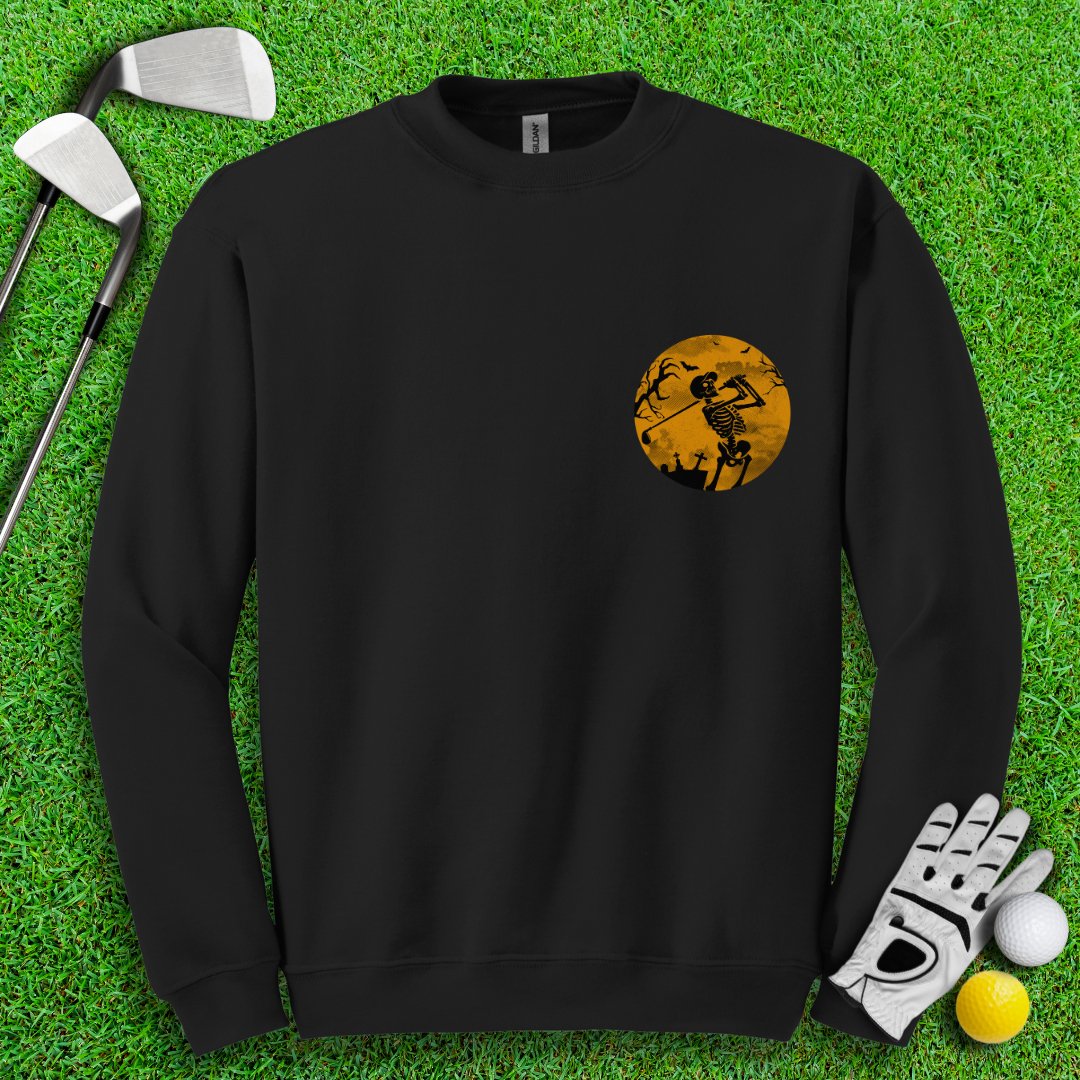 Moonlight Skeleton Golfer Crewneck - TeeHee Golf Gear