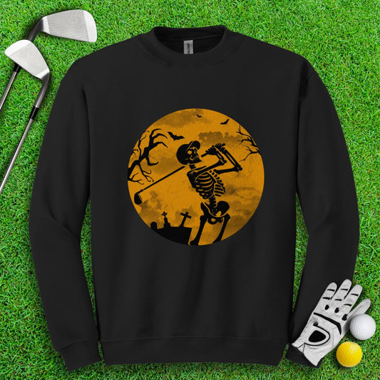 Moonlight Skeleton Golfer Crewneck - TeeHee Golf Gear