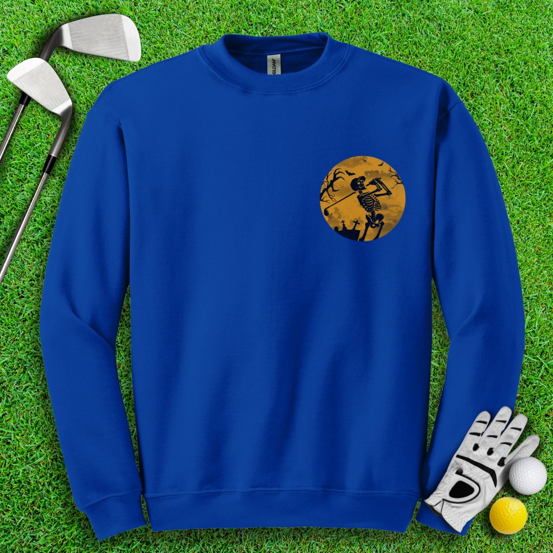 Moonlight Skeleton Golfer Crewneck - TeeHee Golf Gear