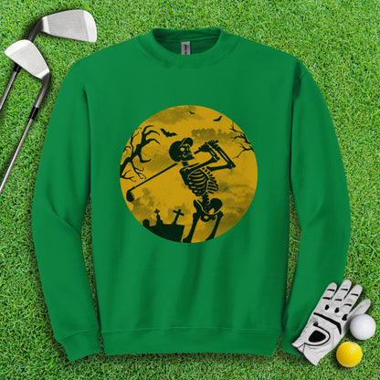 Moonlight Skeleton Golfer Crewneck - TeeHee Golf Gear