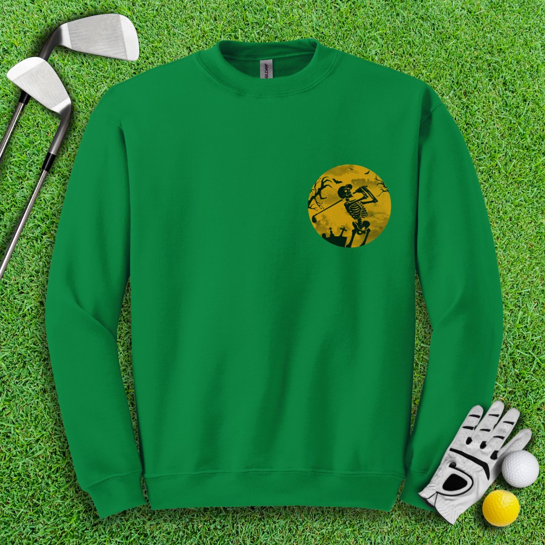 Moonlight Skeleton Golfer Crewneck - TeeHee Golf Gear