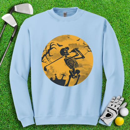 Moonlight Skeleton Golfer Crewneck - TeeHee Golf Gear