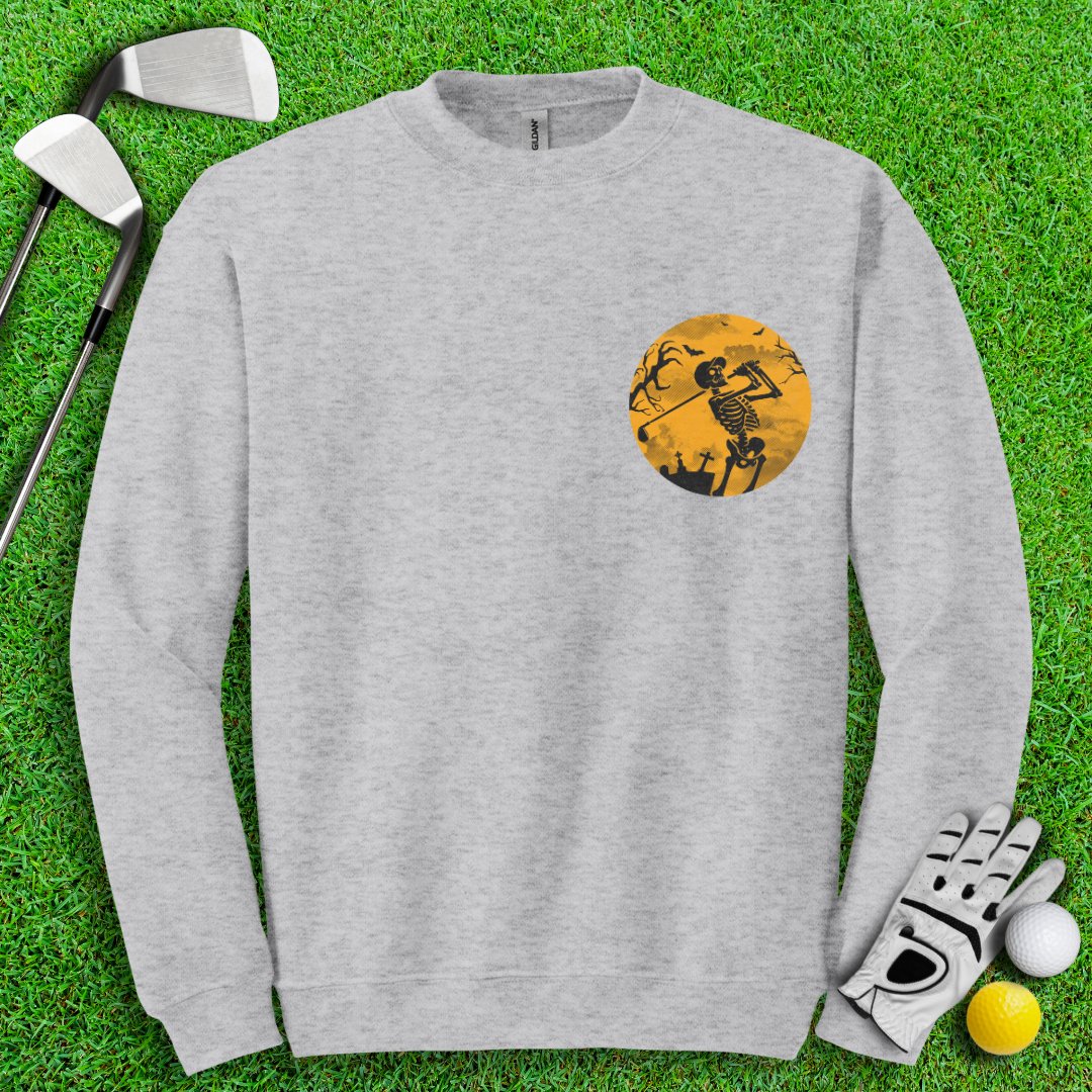 Moonlight Skeleton Golfer Crewneck - TeeHee Golf Gear