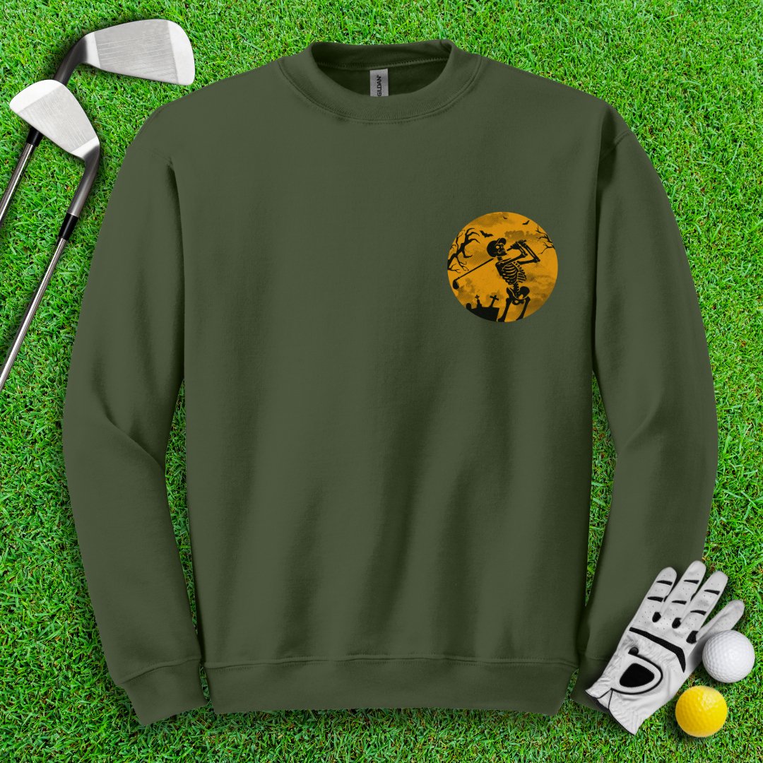 Moonlight Skeleton Golfer Crewneck - TeeHee Golf Gear