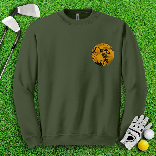 Moonlight Skeleton Golfer Crewneck - TeeHee Golf Gear