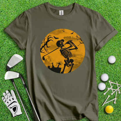 Moonlight Skeleton Golfer T-Shirt - TeeHee Golf Gear