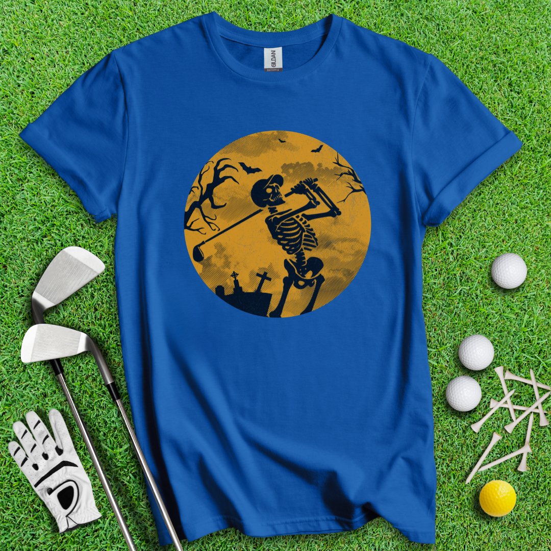 Moonlight Skeleton Golfer T-Shirt - TeeHee Golf Gear