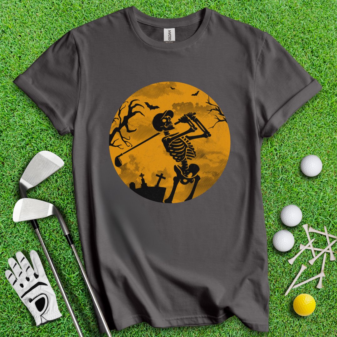 Moonlight Skeleton Golfer T-Shirt - TeeHee Golf Gear