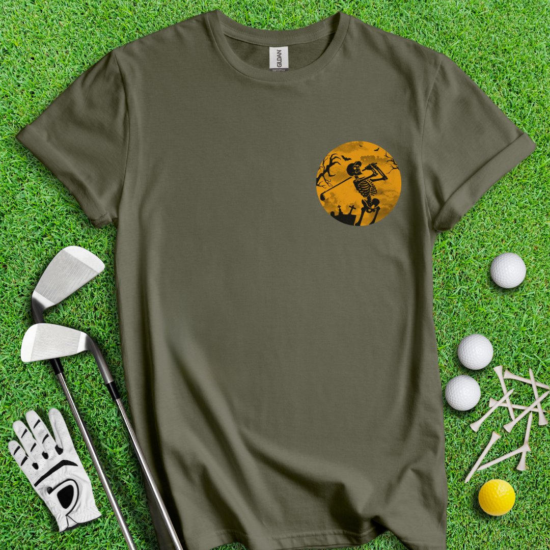 Moonlight Skeleton Golfer T-Shirt - TeeHee Golf Gear