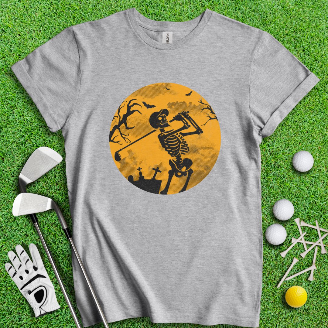 Moonlight Skeleton Golfer T-Shirt - TeeHee Golf Gear