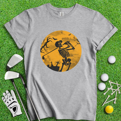 Moonlight Skeleton Golfer T-Shirt - TeeHee Golf Gear