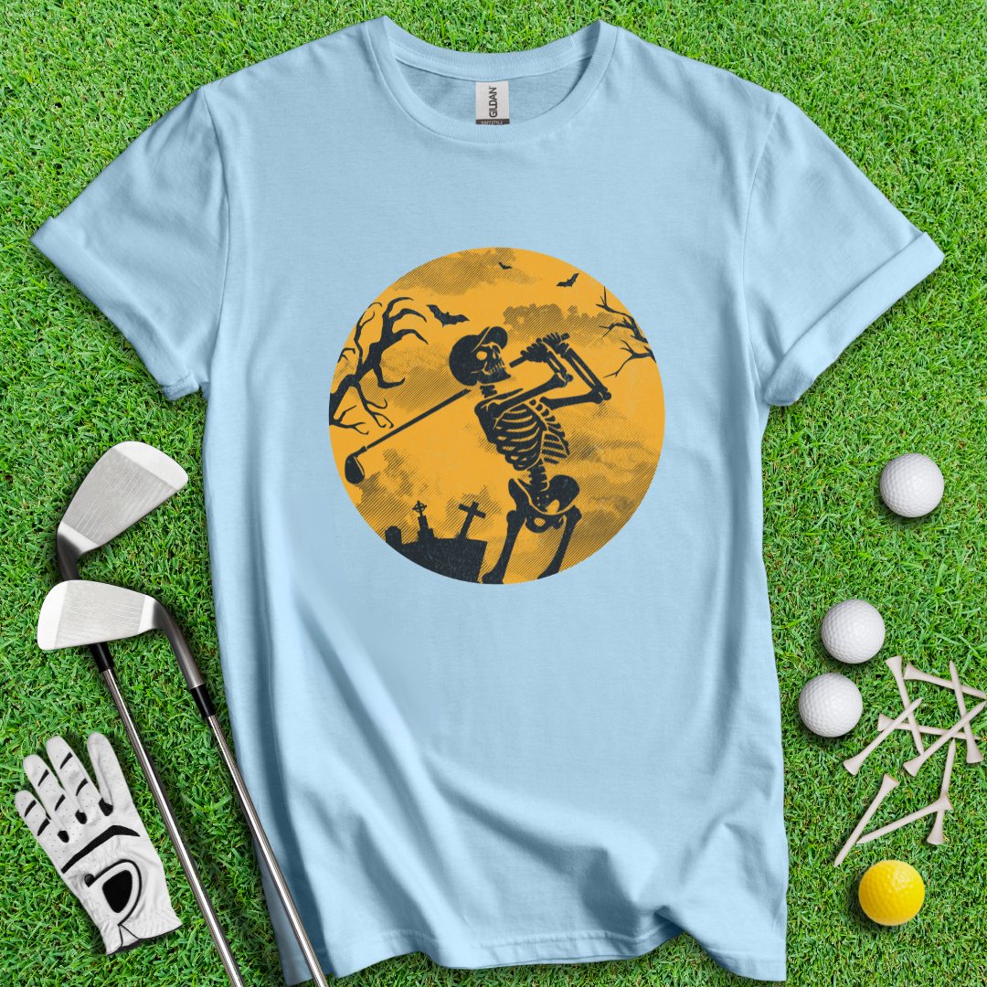 Moonlight Skeleton Golfer T-Shirt - TeeHee Golf Gear